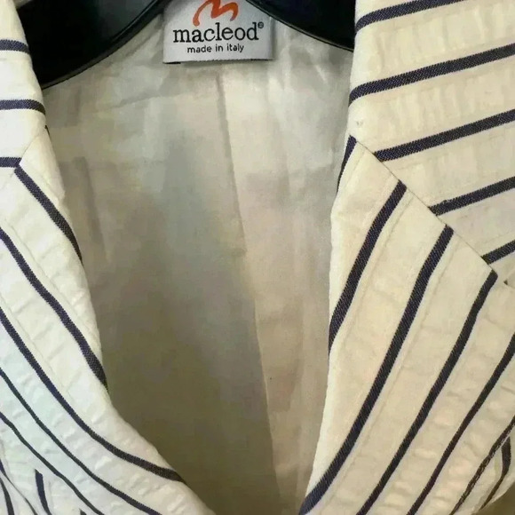 Macleod Italy women’s seersucker blazer. Ivory with black stripes size EU 36 NWT - Picture 2 of 10